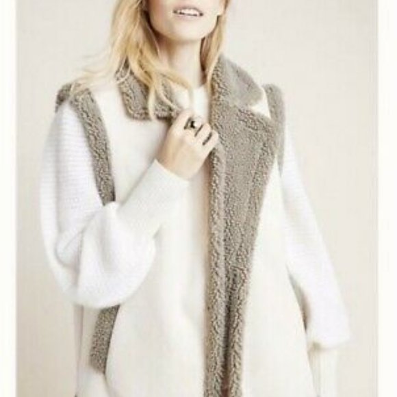 Anthropologie Jackets & Blazers - Anthro Akemi+Kin | Open Front Sherpa Lined Vest